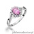 Pierścionek W182 Różowy Szafir 0,45ct białe złoto