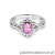 Pierścionek W182 Różowy Szafir 0,45ct białe złoto
