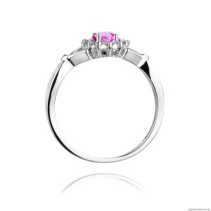 Pierścionek W182 Różowy Szafir 0,45ct białe złoto