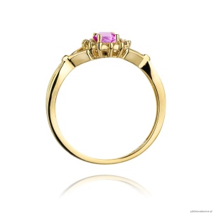 Pierścionek W182 Różowy Szafir 0,45ct żółte złoto