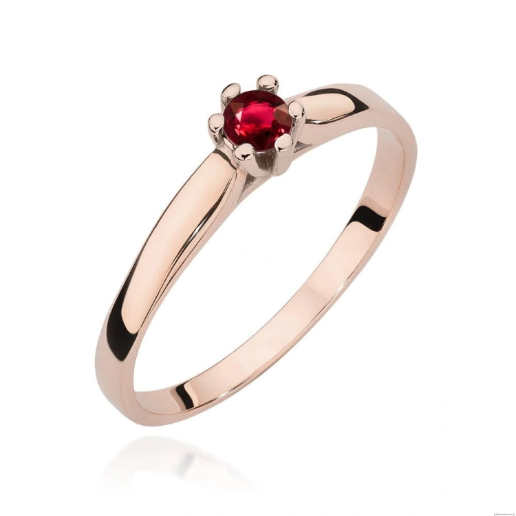 Pierścionek W222 Rubin 0,15ct różowe złoto