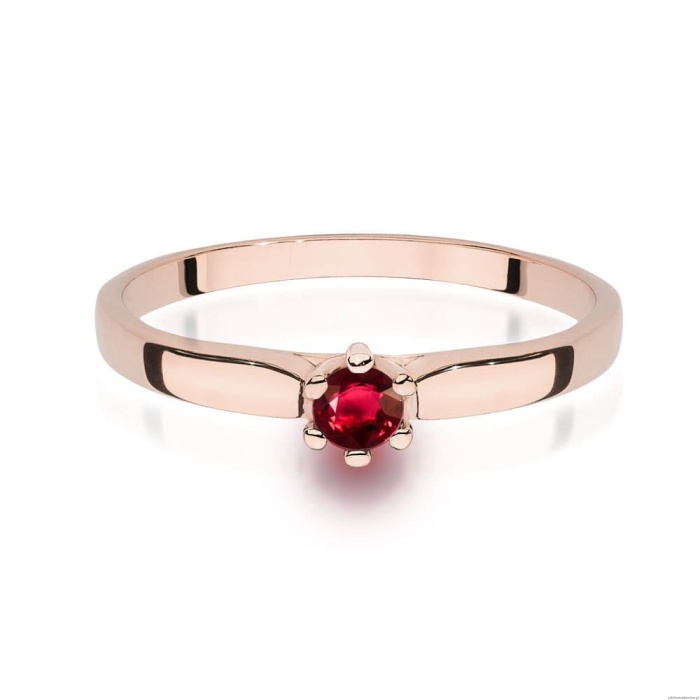 Pierścionek W222 Rubin 0,15ct różowe złoto
