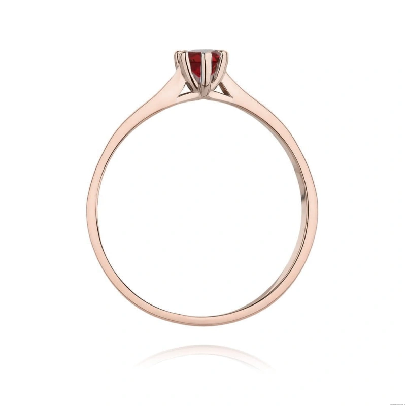 Pierścionek W222 Rubin 0,15ct różowe złoto