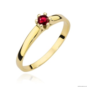 Pierścionek W222 Rubin 0,15ct żółte złoto