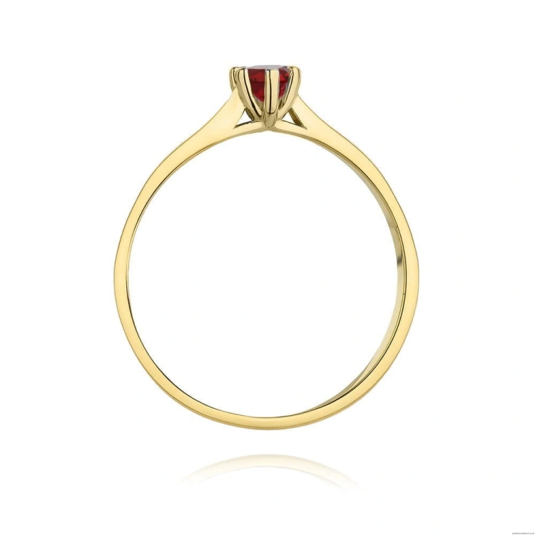 Pierścionek W222 Rubin 0,15ct żółte złoto