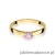 Pierścionek W222 Różowy Topaz 0,15ct żółte złoto
