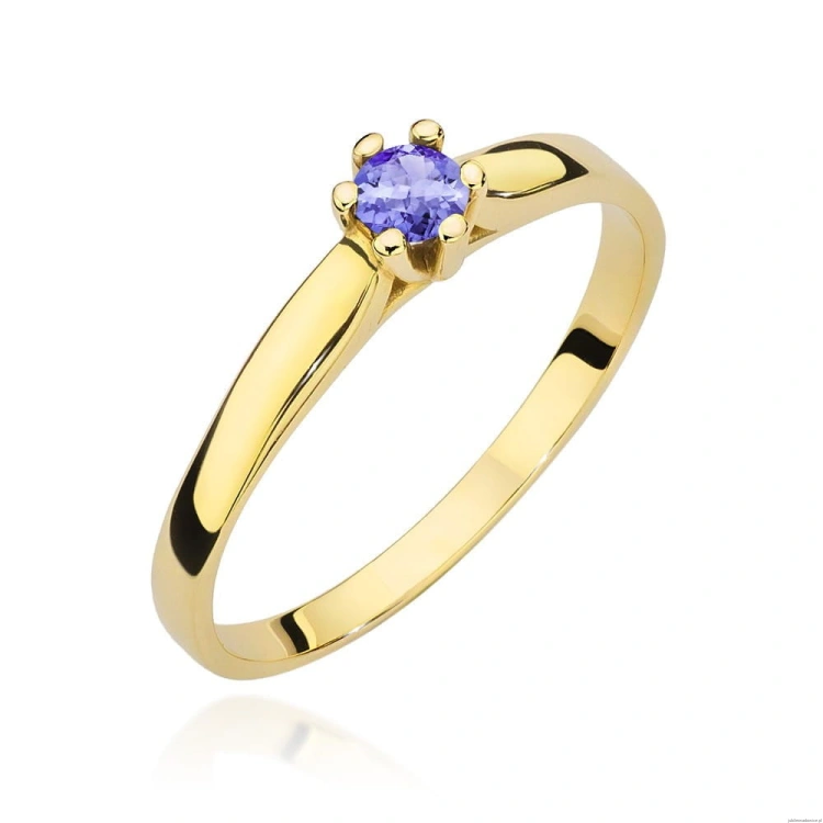 Pierścionek W222 Tanzanit 0,15ct żółte złoto