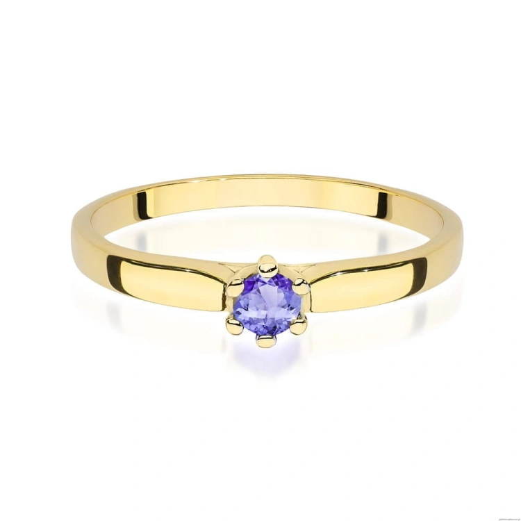Pierścionek W222 Tanzanit 0,15ct żółte złoto