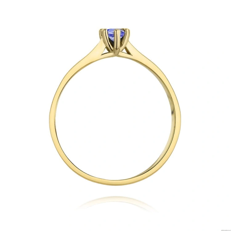 Pierścionek W222 Tanzanit 0,15ct żółte złoto