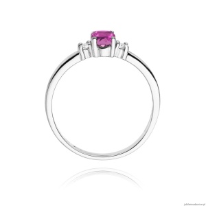 Pierścionek W264 Różowy Szafir 0,45ct białe złoto