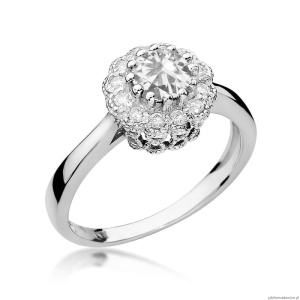 Pierścionek W284 Biały Szafir 0,60ct białe złoto