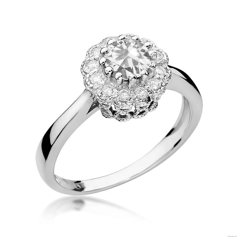 Pierścionek W284 Biały Szafir 0,60ct białe złoto
