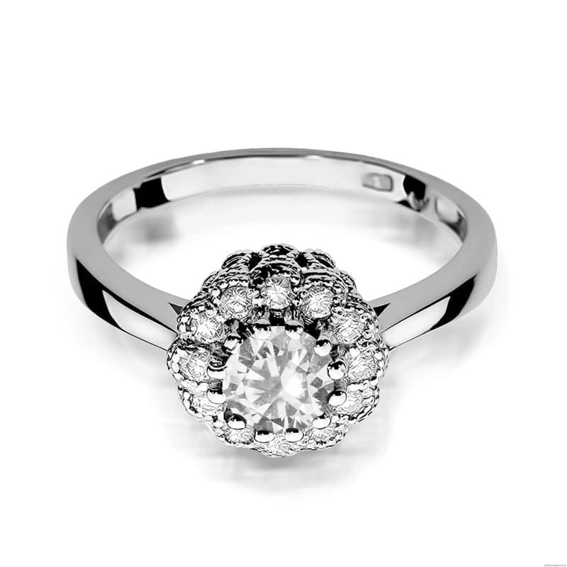 Pierścionek W284 Biały Szafir 0,60ct białe złoto