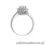 Pierścionek W284 Biały Szafir 0,60ct białe złoto