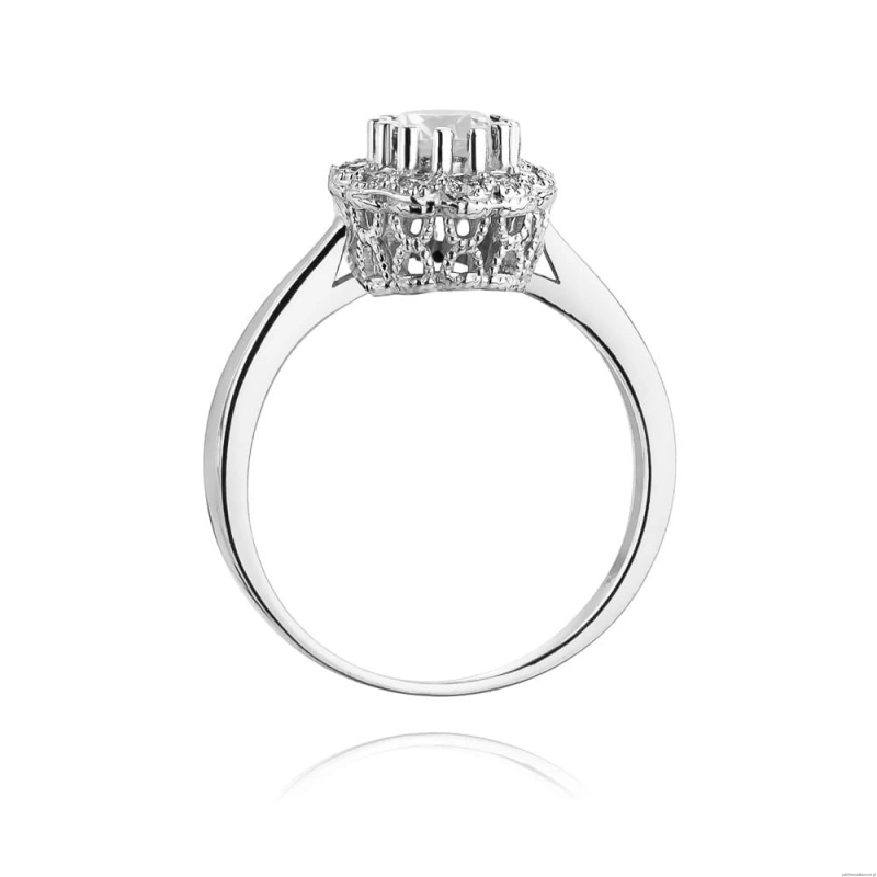 Pierścionek W284 Biały Szafir 0,60ct białe złoto