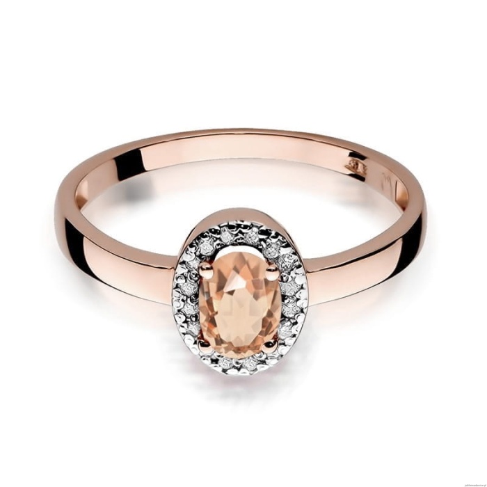 Pierścionek W330 Morganit 0,40ct różowe złoto
