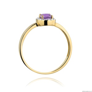 Pierścionek W330 Ametyst 0,40ct żółte złoto