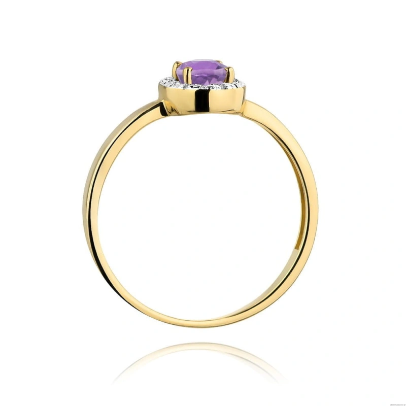 Pierścionek W330 Ametyst 0,40ct żółte złoto