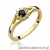 Pierścionek W185 Czarny Diament 0,12ct żółte złoto