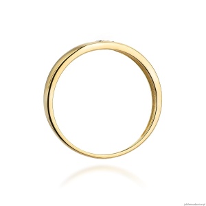 Pierścionek W189 z czarnymi diamentami żółte złoto