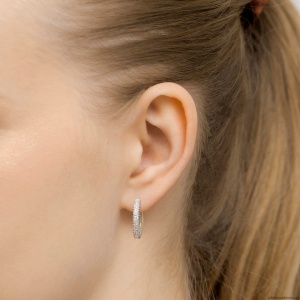 Kolczyki K0515 z diamentami białe złoto