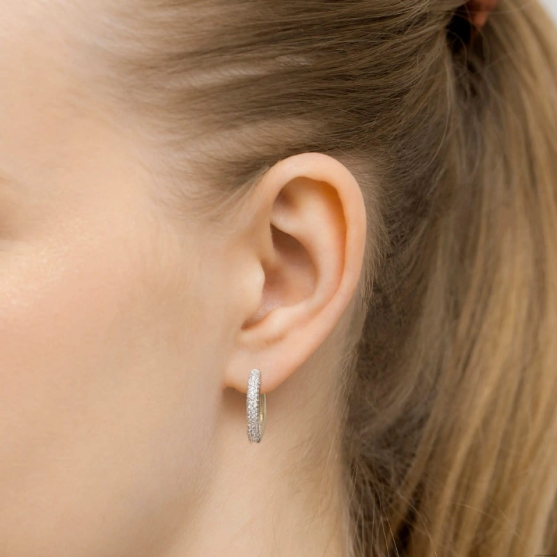 Kolczyki K0515 z diamentami białe złoto