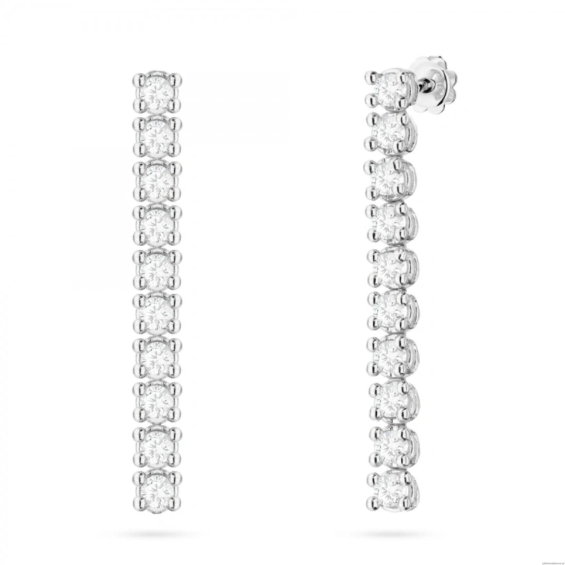 Kolczyki K0330 z diamentami laboratoryjnymi białe złoto