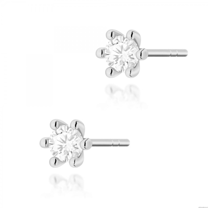 Kolczyki K0222 Diament 2 x 0,15ct białe złoto