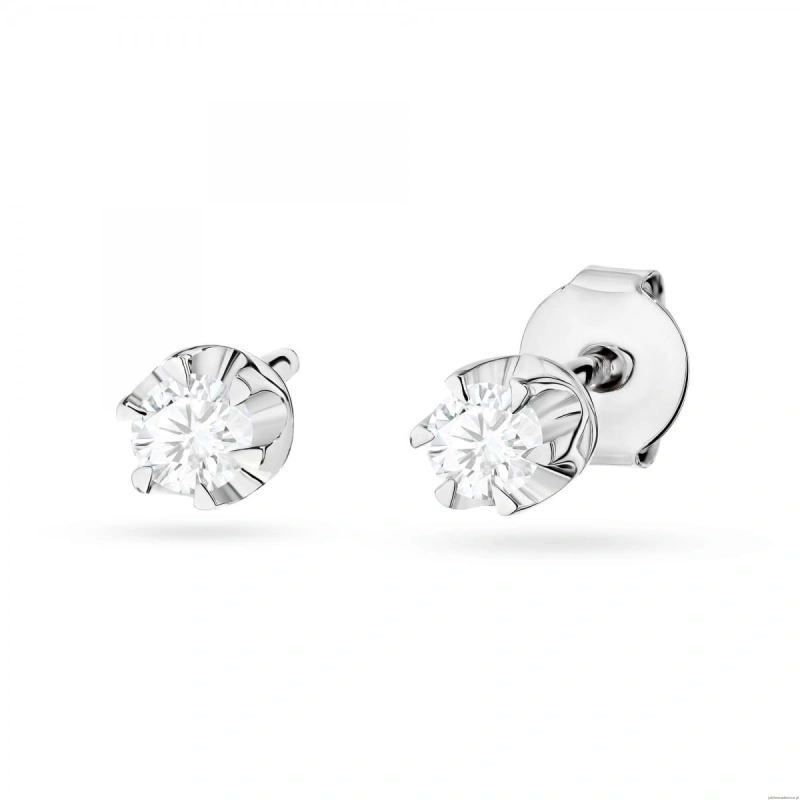 Kolczyki K0032 Diament Laboratoryjny 2 x 0,10ct białe złoto