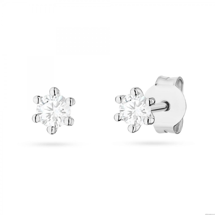 Kolczyki K0222 Diament Laboratoryjny 2 x 0,10ct białe złoto