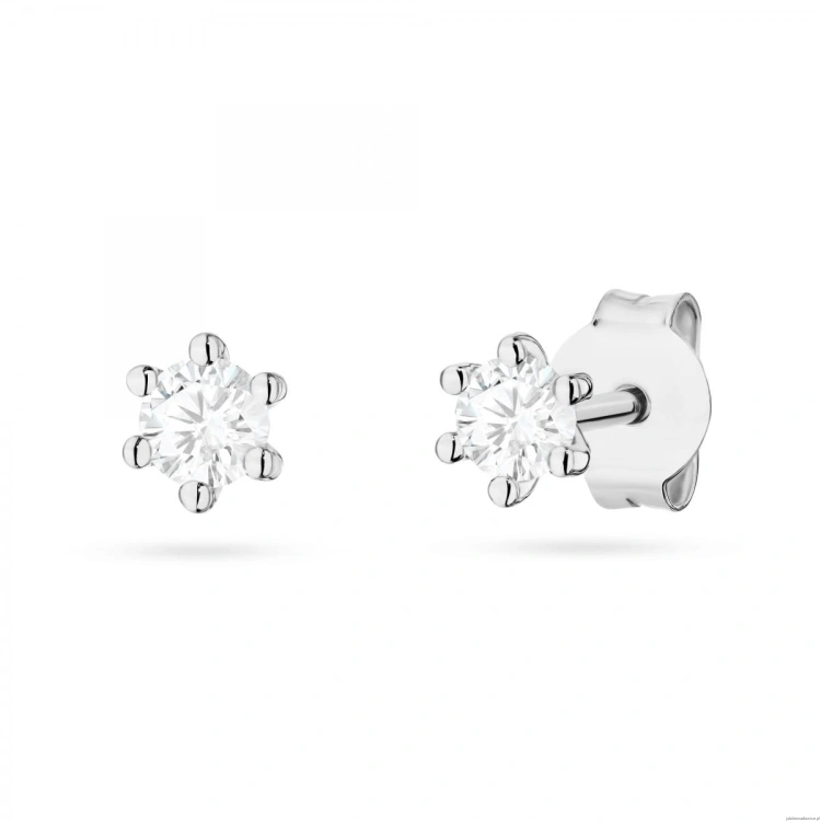 Kolczyki K0222 Diament Laboratoryjny 2 x 0,10ct białe złoto