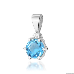 Zawieszka Z0076 Topaz 0,60ct białe złoto