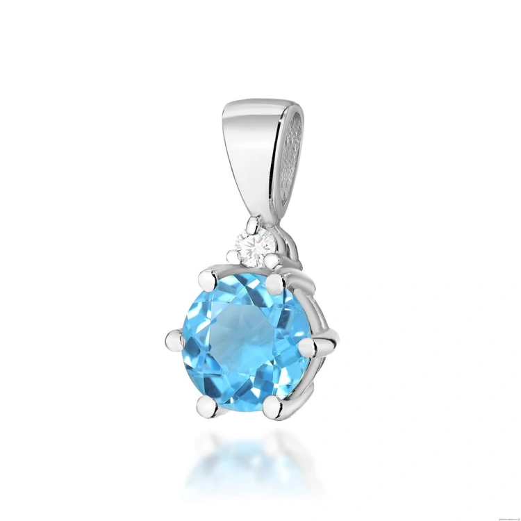 Zawieszka Z0076 Topaz 0,60ct białe złoto