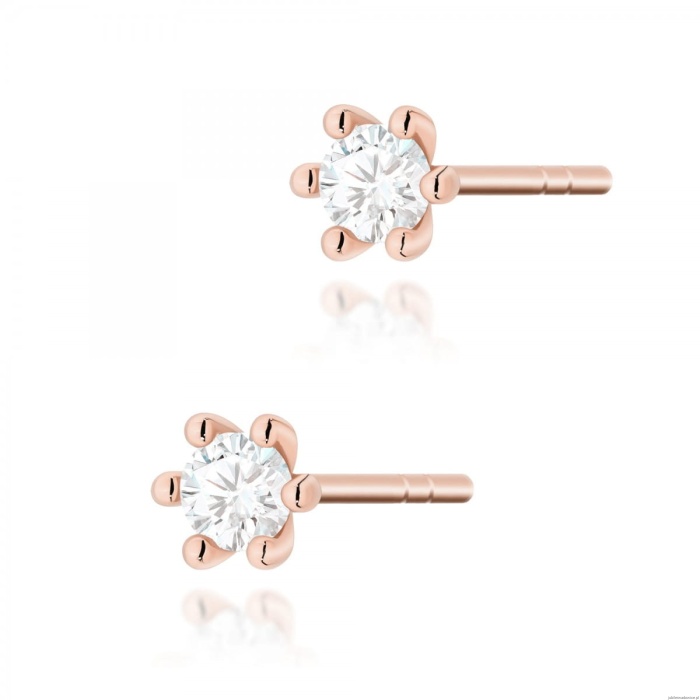 Kolczyki K0222 Diament 2 x 0,10ct różowe złoto