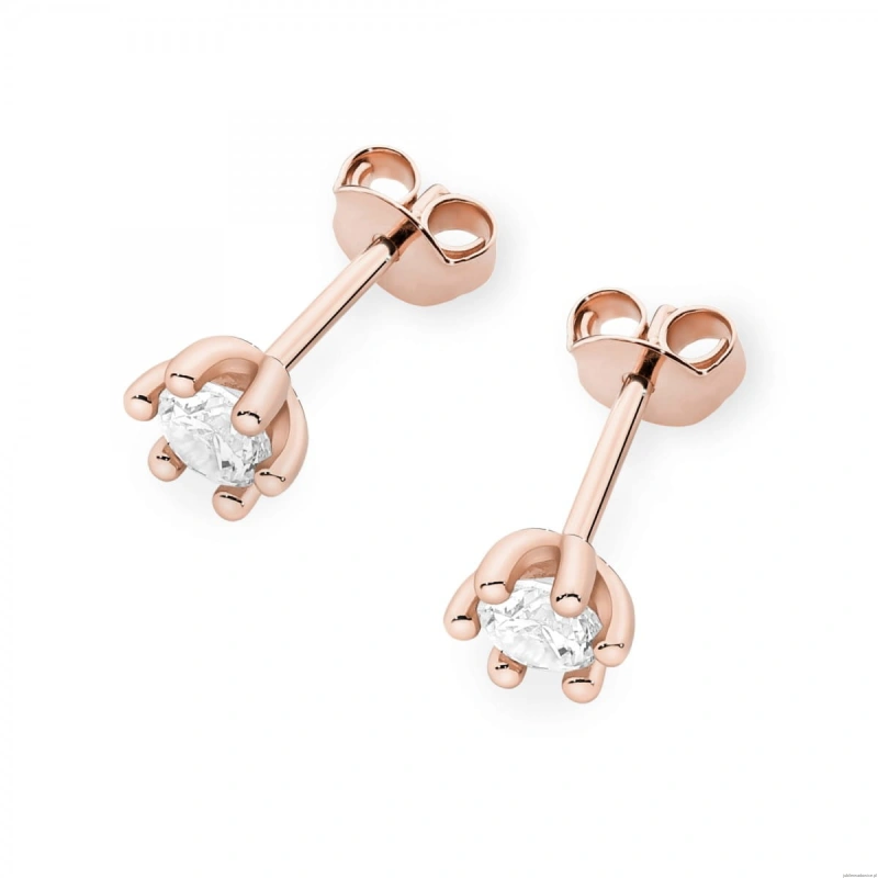 Kolczyki K0222 Diament 2 x 0,15ct różowe złoto