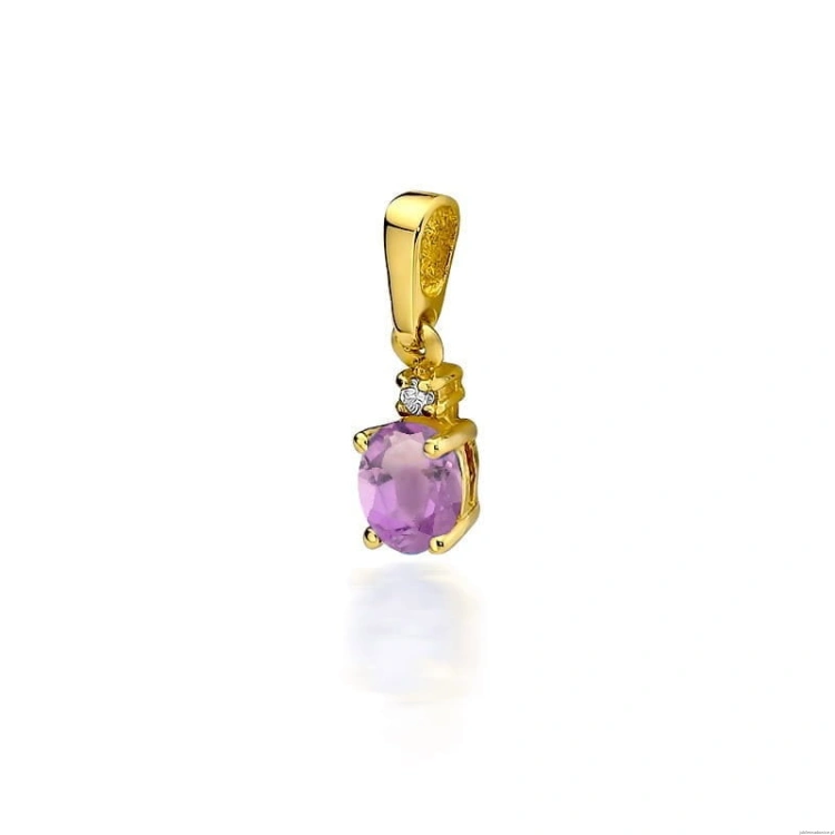 Zawieszka Z0001 Ametyst 0,40ct żółte złoto