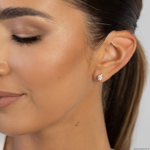 Kolczyki K0076 Diament Laboratoryjny 2 x 0,50ct żółte złoto