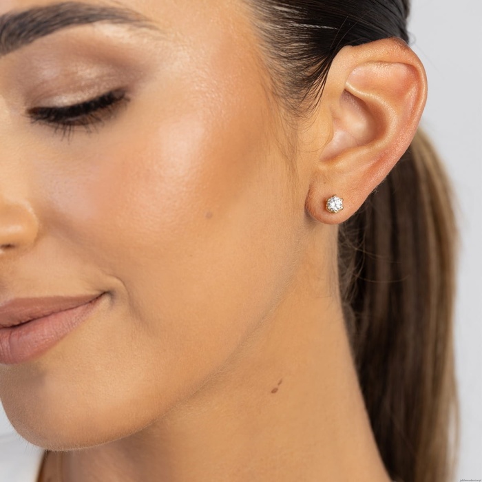 Kolczyki K0220 Diament Laboratoryjny 2 x 0,30ct żółte złoto