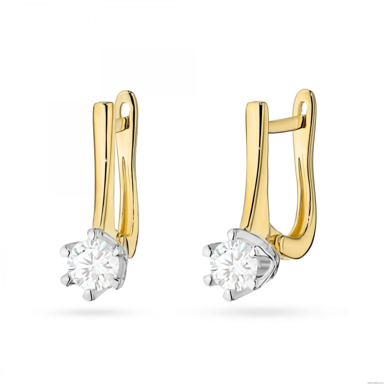 Kolczyki K0520 Diament Laboratoryjny 2 x 0,30ct żółte złoto