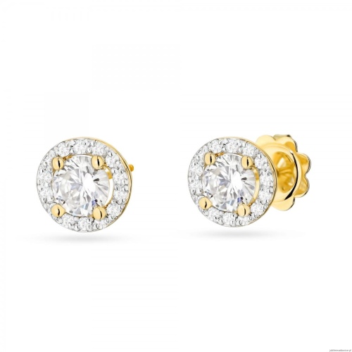 Kolczyki K0509 Diament Laboratoryjny 2 x 0,50ct żółte złoto