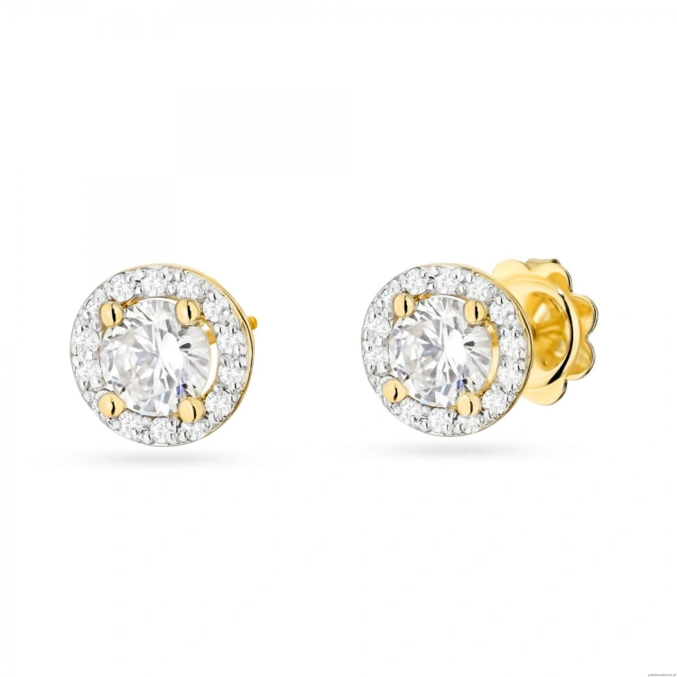 Kolczyki K0509 Diament Laboratoryjny 2 x 0,50ct żółte złoto