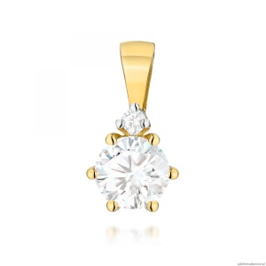 Zawieszka Z0076 Diament Laboratoryjny żółt złoto