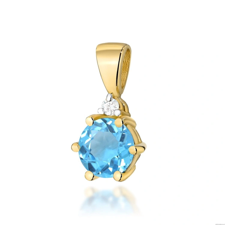 Zawieszka Z0076 Topaz 0,50ct żółte złoto