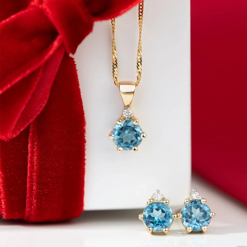 Zawieszka Z0076 Topaz 0,50ct żółte złoto