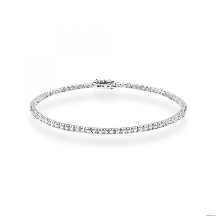 Bransoletka B0031 z diamentami laboratoryjnymi białe złoto