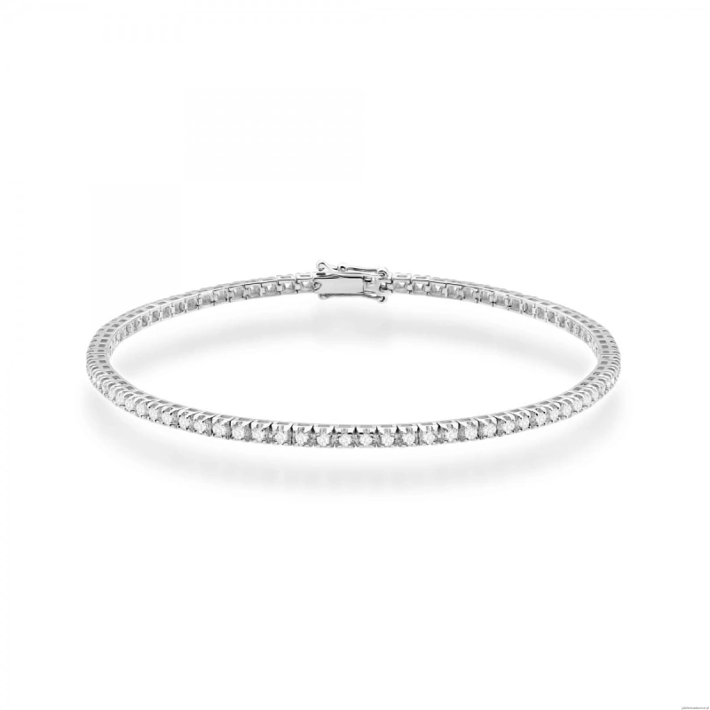 Bransoletka B0031 z diamentami laboratoryjnymi białe złoto