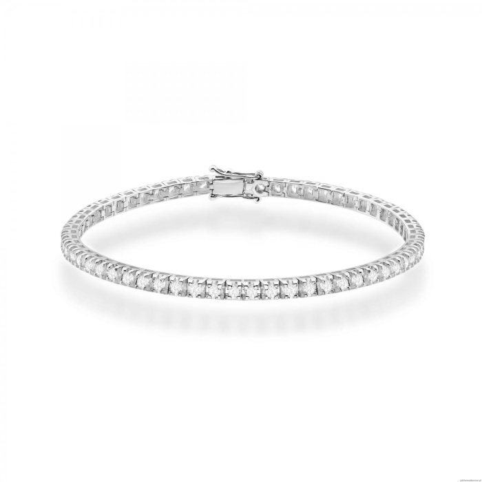 Bransoletka B0031 z diamentami laboratoryjnymi białe złoto