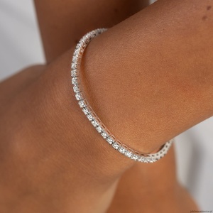 Bransoletka B0031 z diamentami laboratoryjnymi białe złoto