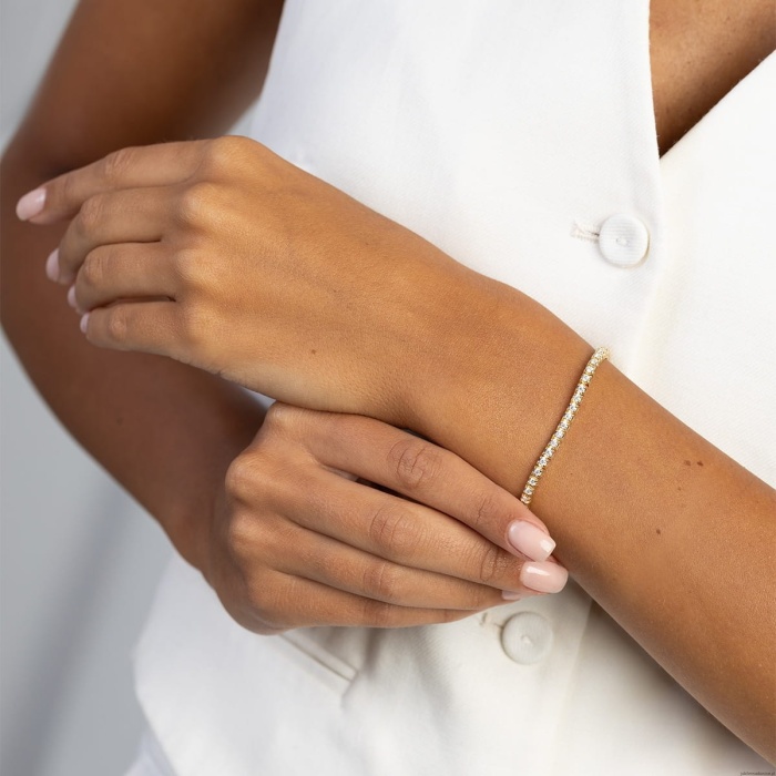 Bransoletka B0031 z diamentami laboratoryjnymi żółte złoto