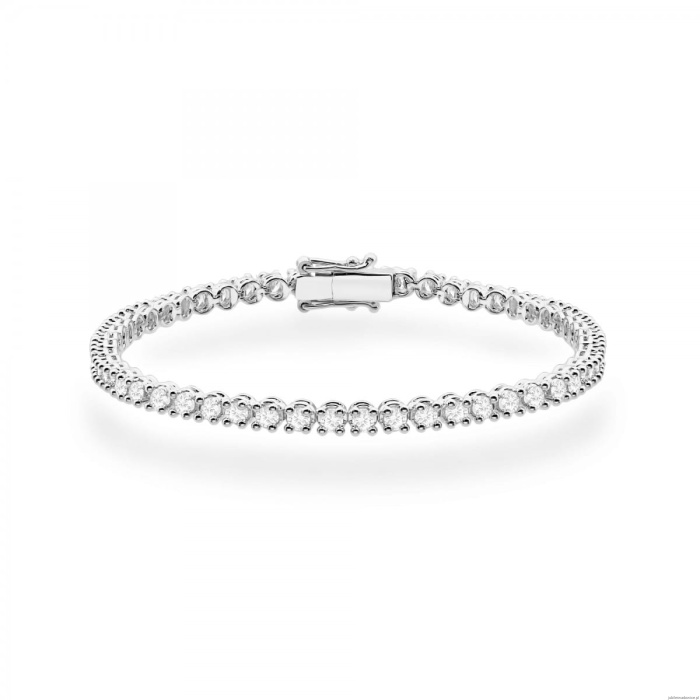 Bransoletka B0028 z diamentami laboratoryjnymi białe złoto